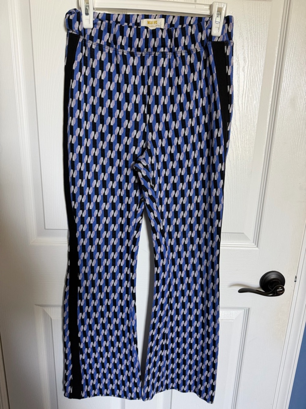 Anthropologie Maeve Wide-Leg Ponte Patterned Knit Flare Pants XS - Picture 4 of 6